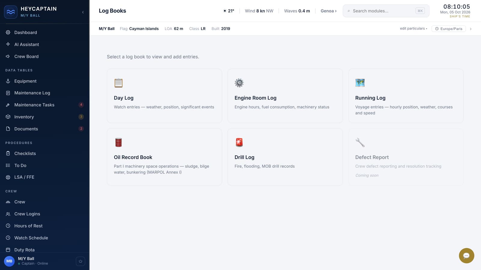 Log Books: every log in one place